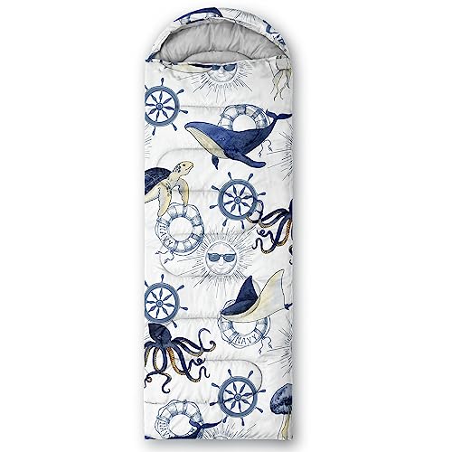 CVHOUSE Bolsas de Dormir Whale para Camping, 3 Temporadas, Ligera, Impermeable para Adultos y Niños, 31x90 pulgadas miniatura 5