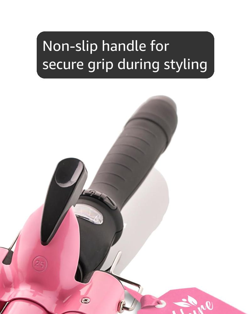 Alure Three Barrel Curling Iron Wand Hair Waver with LCD Temperature Display - 1 Inch Ceramic Tourmaline Triple Barrels, Dual Voltage Crimp