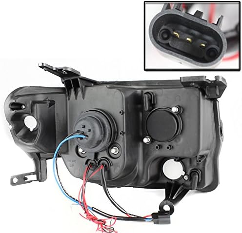 Halo LED DRL Projector Headlights Headlamps Black Compatible with 2008-2012 Ford Escape