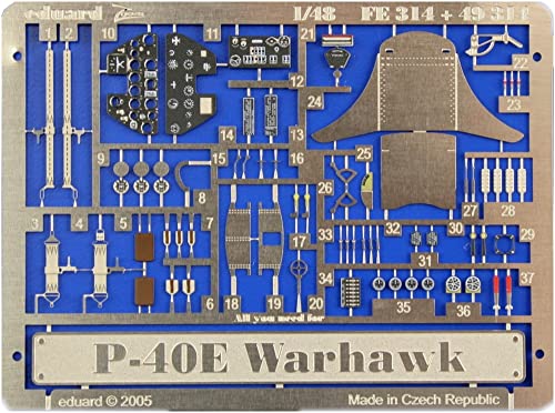 Pièces photodécoupe P-40E Warhawk Eduard 49314 accessoire maquette 1/48