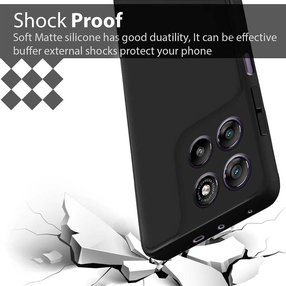 Image of Fashionury Liquid Silicon Back Cover for Motorola Moto G67 Power 5G / G57 Power 5G | Camera Protection | Inner Velvet Fabric | Anti-Fingerprint | Ultra Slim Case (Black)