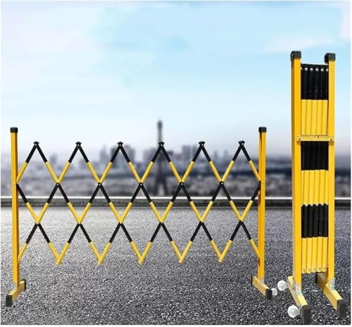 Barrière de sécurité métallique extensible à roues pour chantiers et garages