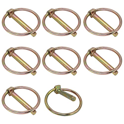 SKIR'CO (8 uds) Pasadores de clavija de acero zincado 7 mm, Pasadores de clavija de bloqueo, DIN 11023, Pasador de metal con anillo