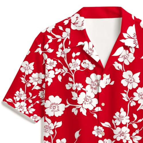Image of Men's Floral Button-Down Shirt, Cotton Blend Stretchable, Casual Printed Striped Stylish Shirt