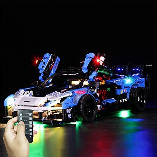 VONADO Remote-Control Lighting Kit for Lego Technic Mclaren 42123 -Model Sets Not Included, LED Light Kit for Lego Mclaren Senna GTR Supercar Set (RC Version)