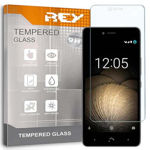 REY 2X Protector Pantalla para BQ AQUARIS U/U Plus/U Lite, Cristal Vidrio Templado Premium