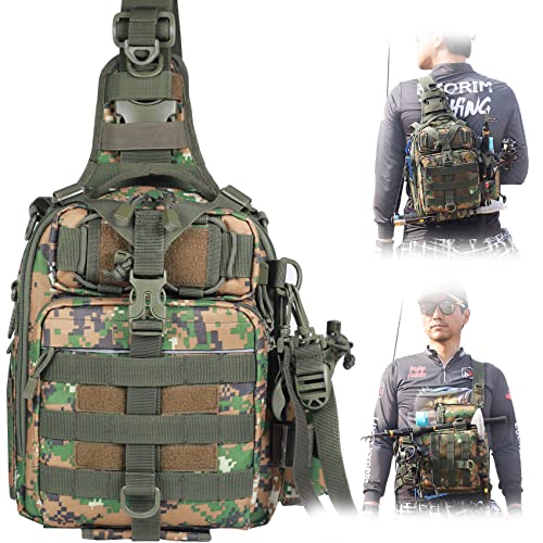 Blisswill Angelrucksack, große Angeltasche, für draußen, wasserabweisender Angelrucksack mit Rutenhalter…