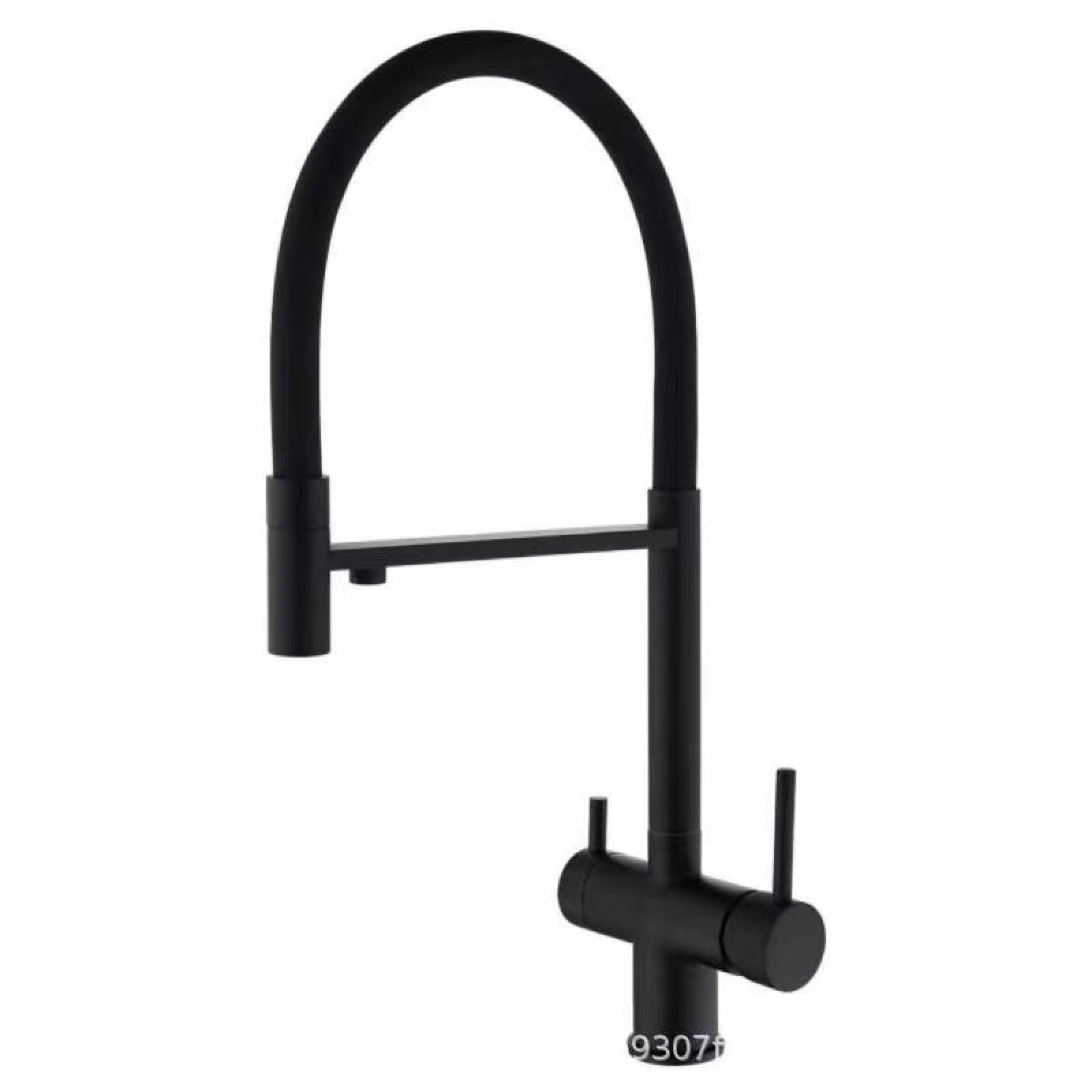 Fanjubei Black 304 Stainless Steel Kitchen Pull-Out Hot And Cold Water Purification Faucet,