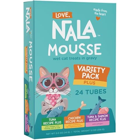 LOVE, NALA - Natural Lickable Cat Squeeze Up Treat,Topper - Variety Plus Pack Mousse - Wet Food Cat Puree - Grain Free, Fiber Blend, Minerals, Vitamins - 24 Pack Cover
