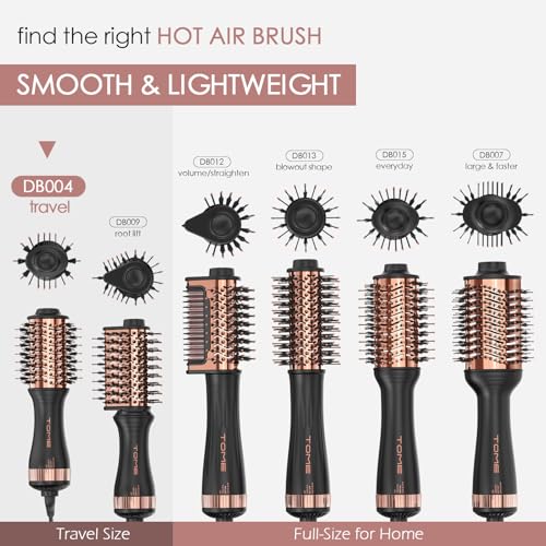 Image of Blow Dryer Brush, Hair Dryer Brush in One, 600W Oval Hot Air Volumizer & Straightener, Anti-Frizz Blowout Styling Brush, Dual Voltage 120-240V, Black