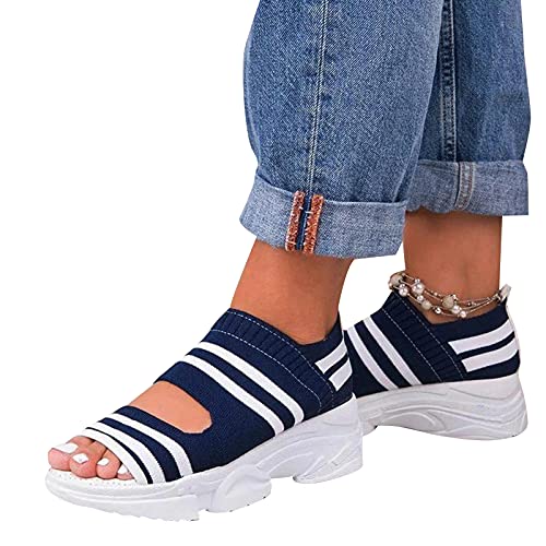 Image of VALINK Open Toe Sandals for Women Casual Woven Wedge Comfy Sport Sandals Lightweight Soft Comfy Summer Sandal