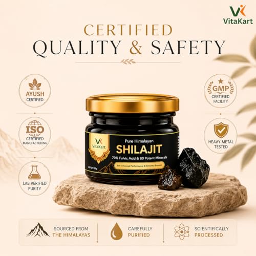 Image of Shilajit Resin for Men | Boosts Performance, Energy, Stamina & Immunity | Pure Himalayan Shilajit, 70% Fulvic Acid & 80+ Trace Minerals | 20g