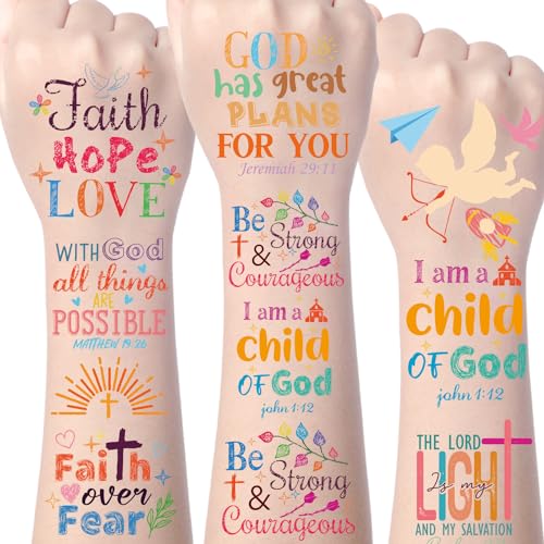 Yoyuspy Christian Temporary Tattoos Bulk - 200+ Bible Verse Temporary
