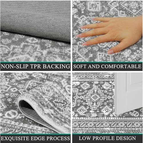 Tapis lavable en machine pliable et résistant pour salon moderne - 3