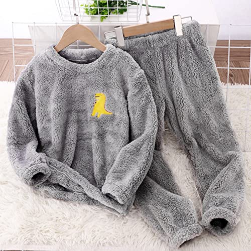 Toddler Kids 𝐒𝐥𝐞𝐞𝐩𝐰𝐞𝐚𝐫 Outfits Flannel Plush 𝐋oungewear Warm Fleece 𝐏𝐚𝐣𝐚𝐦𝐚 Set Boys Girls Clothes Set2