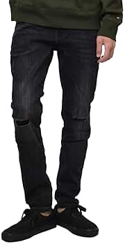 新品　トミーヒルフィガー　  黒 ストレートパンツ さらに10%off】リラックスストレートジーンズ | トミー ジーンズ