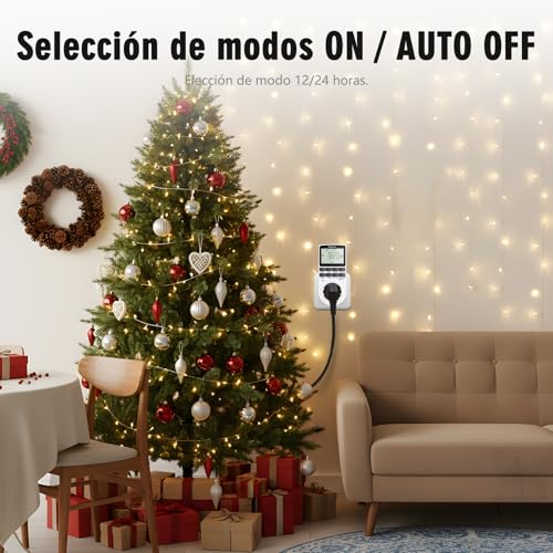 Miniatura 7 de Temporizador Enchufe Digital, Besvic Programador Enchufe 3680w Con Pantalla Lcd Grande, 10 Programas Diarios Y Modo Antirrobo, Enchufe Programable Ahorro Tiempo Y Energía 1 Pack