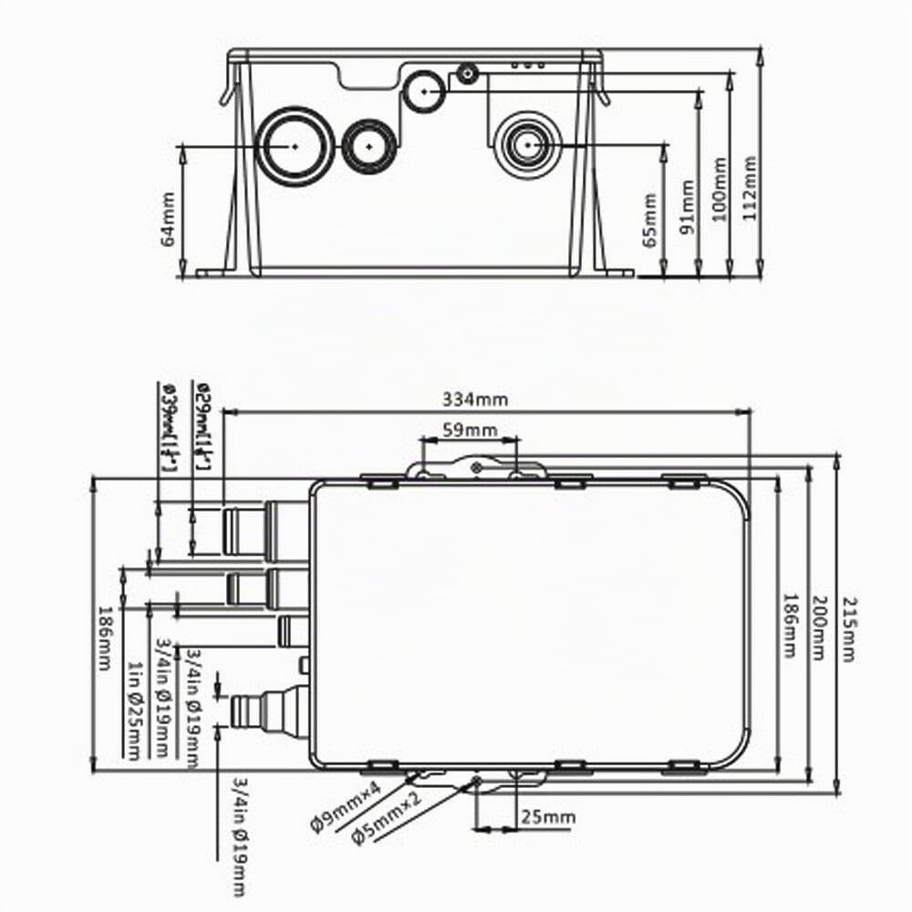 Boot Duschpumpe 12V & Automatische Bilgenpumpe - Duschsumpfpumpensystem | Boots-Bilgenwasserpumpe | 600GPH | Multi Port | für Boot Wohnmobil Bilge