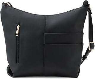 [ハニーズ] バッグ 鞄 ショルダーバッグ レディース 白 黒 フェイクレザー 合皮 おしゃれ 切替ポケットショルダー 2681218627