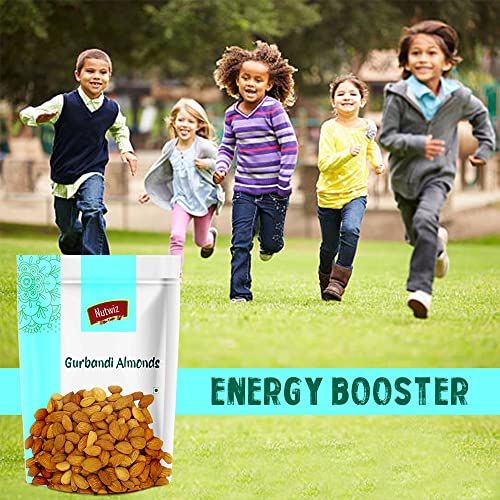 Image of Nutwiz Gurbandi Almonds 750 Grams (250 Grams X 3) with Rich Flavor, High Antioxidant Content, and Brain-Boosting Nutrition for Daily Vitality and Wellness |Packed with Energy to Support Kids' Learning, Adults' Productivity, and Elders' Strength