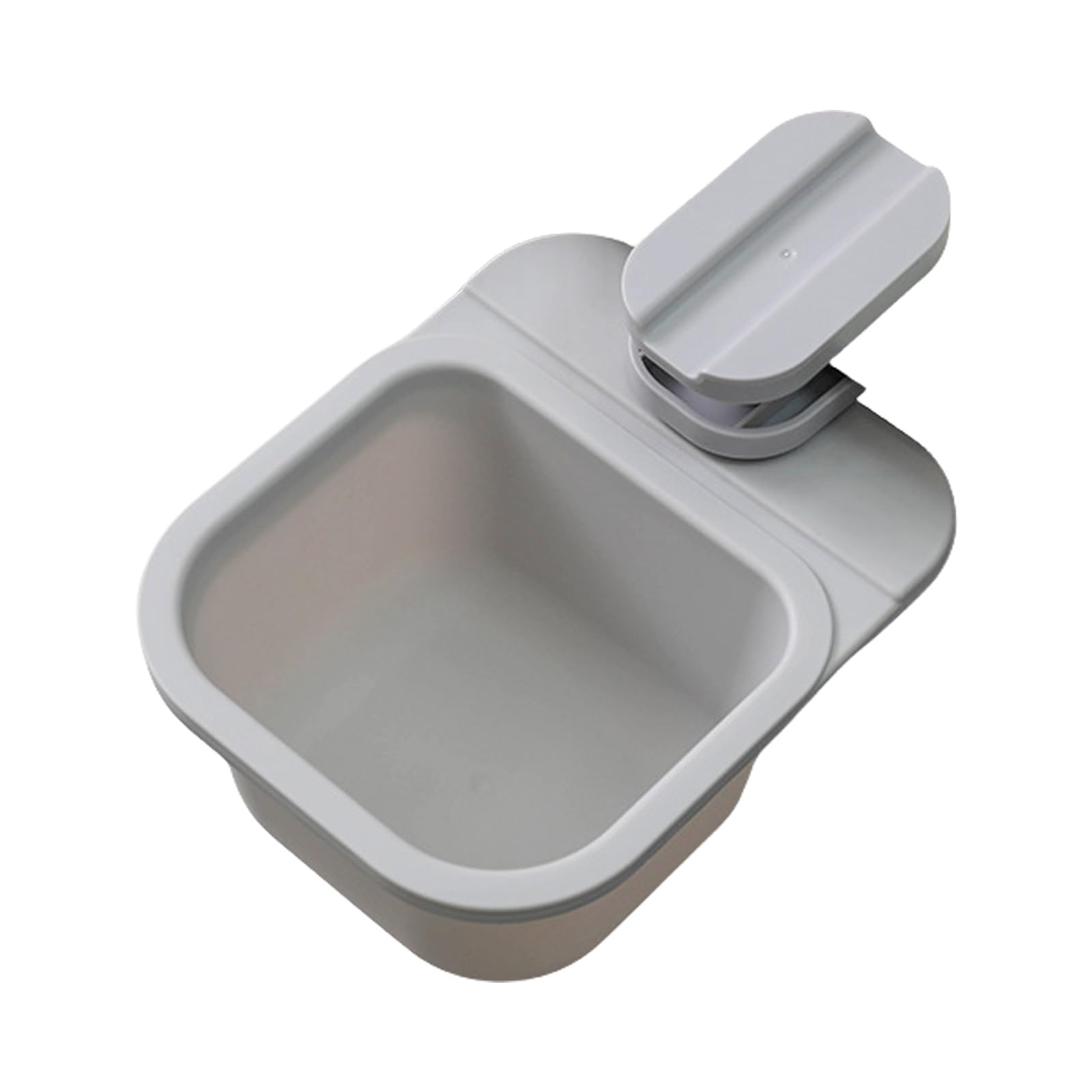 Kalttoy Pure Gray Sturdy Desktop Trash Bin With Swivels Lid Desktop Bin For Quick Waste Disposal In Any Room Tabletop Garbage