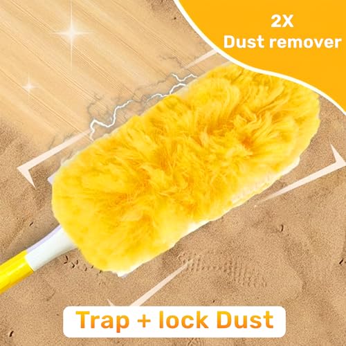 Image of Heavy Duty Duster Refills 30 Pack, 360 Multi Surface Feather Dusters Kit with Extendable 3FT Handle, Disposable Microfiber Dusters for Cleaning Furniture, Blinds, Ceiling Fan & Car