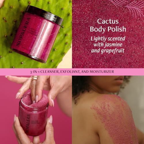 Image of Nopalera Hibiscus Cactus Flower Exfoliant - Exfoliating Face & Body Scrub, 3-in-1 Cleanser, Exfoliator, & Moisturizer, Vegan, Cruelty-Free, Natural Floral Scent, Dye Free, 6 oz.