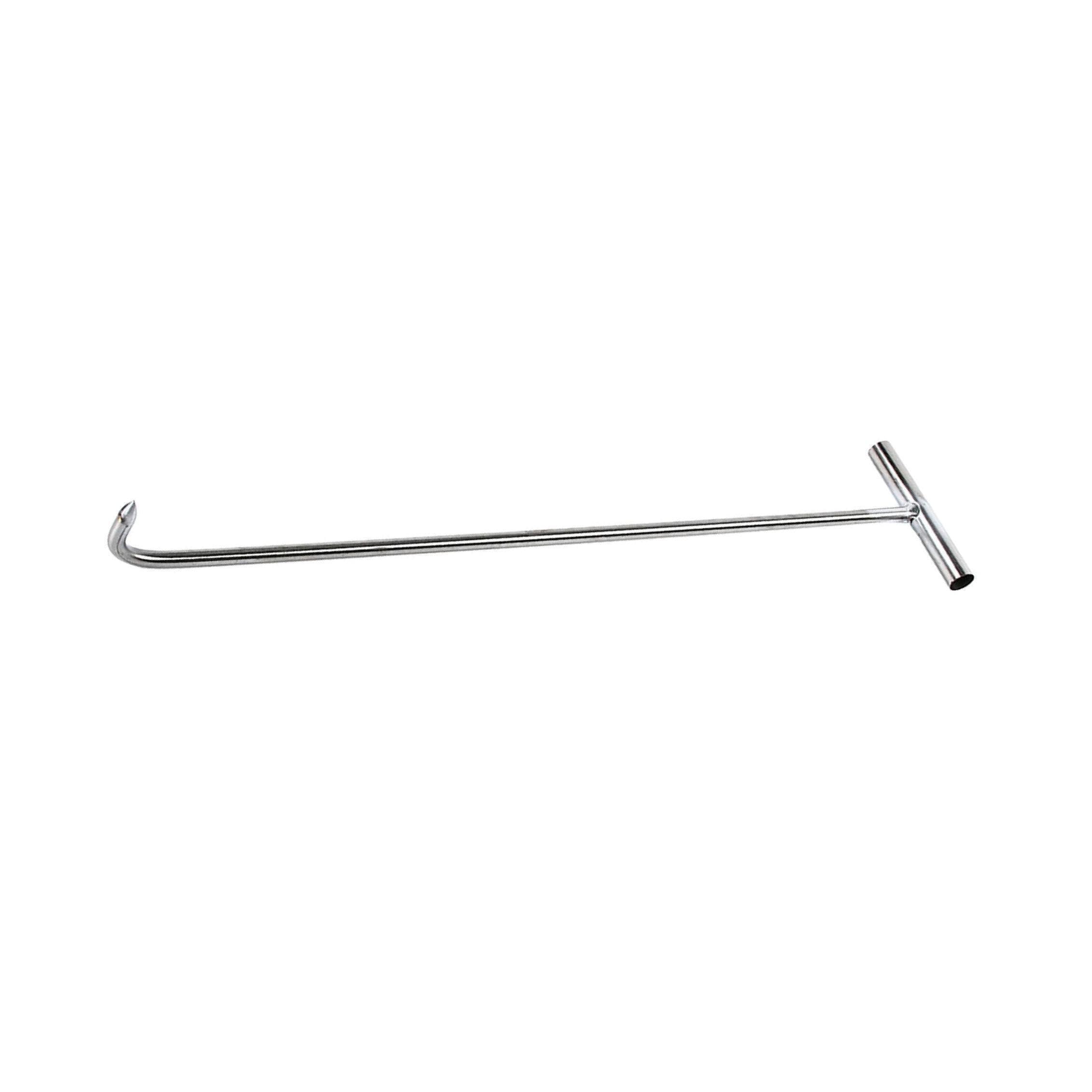 Puxzyax Silver Heavy Duty Manhole Lifting Hook Versatile Tool Designed For Exceptional Performance In Various Lifting Scenarios T Shape Hook Lifter Tool Drain Cover, 68Cm Sharp