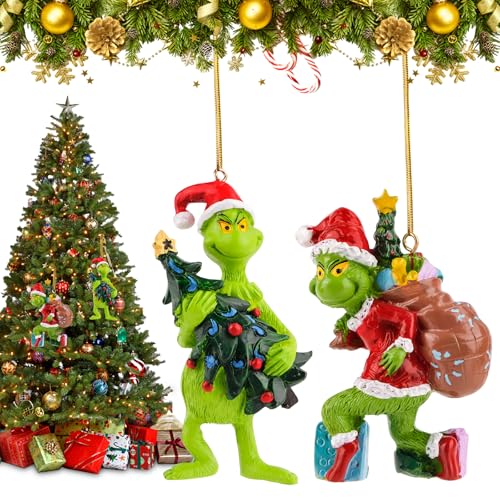 WuGU 2pcs Weihnachtsdekorationen, 3D Elfen Weihnachtsbaum Deko...