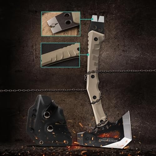 HX OUTDOORS Mercenarys Tactical Engineer Axes Multifunctional Explosion-Proof Axe Camping Artillery Fire Rescue Hammer Hiking Tools Yellow - Image 3