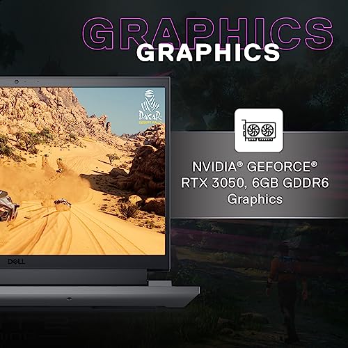 Image of Dell Gaming G15-5530, Intel Core i5 13th Gen-13450HX, NVIDIA GeForce RTX 3050-6GB, 16GB RAM, 512GB SSD, FHD 250nits 15.6 inch /39.62cm, 120Hz, Windows11, MSOffice 2021,Dark Shadow Gray,2.65Kg Gaming Laptop