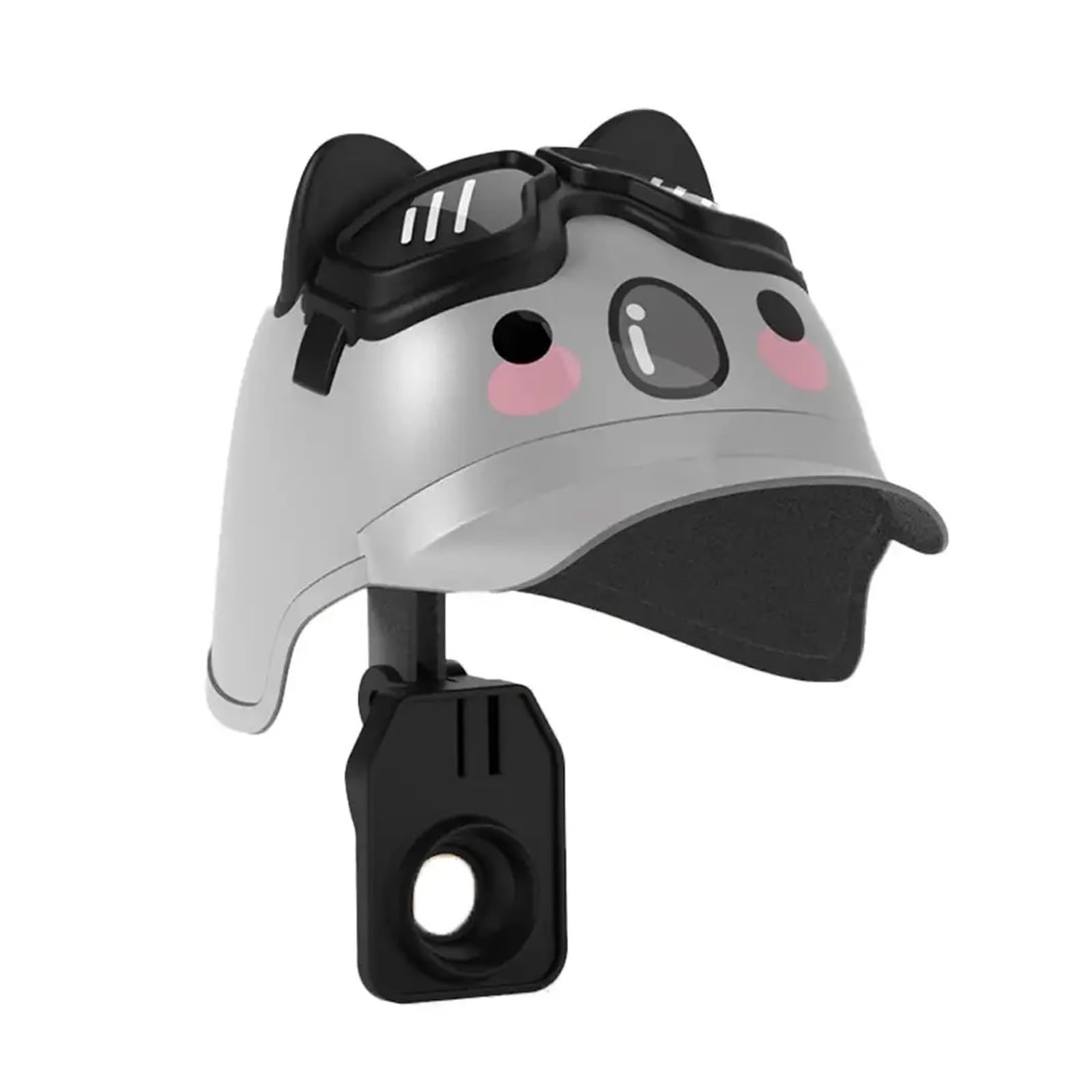 Support Telephone Velo Moto Support De Téléphone Portable pour Moto Et Vélo Électrique Petit Casque De Dessin Animé Support De Navigation Pare-Soleil Étanche(Gray)
