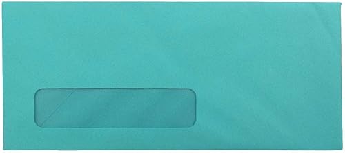 Miniatura 5 de JAM PAPER Sobres de ventana de colores para negocios, 4 18 x 9 12, color amarillo, reciclado, paquete de 100 unidades