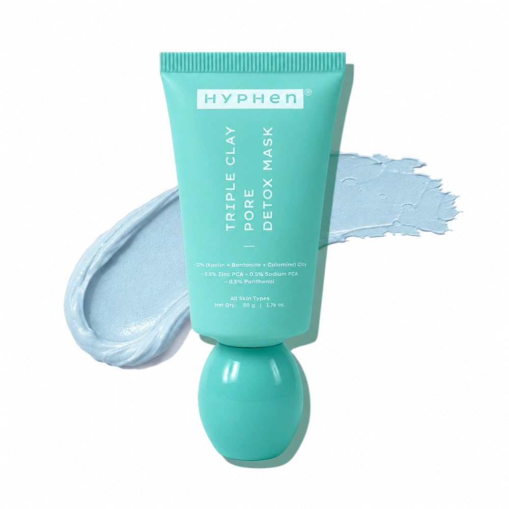 Hyphen Brightening Detox Clay Mask | Instant Glow | 22% Clays to Remove Excess Oil, Blackheads & Whiteheads | Clinically Tested, Non-Irritating & Gentle Formula | For Acne Prone & Oily Skin - 50 gm-picture-29