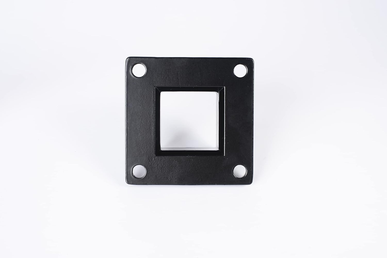 Floor Mount Post Plange for 2" Square Fence Post and Deck Railing, Heavy Duty, Aluminum,Black