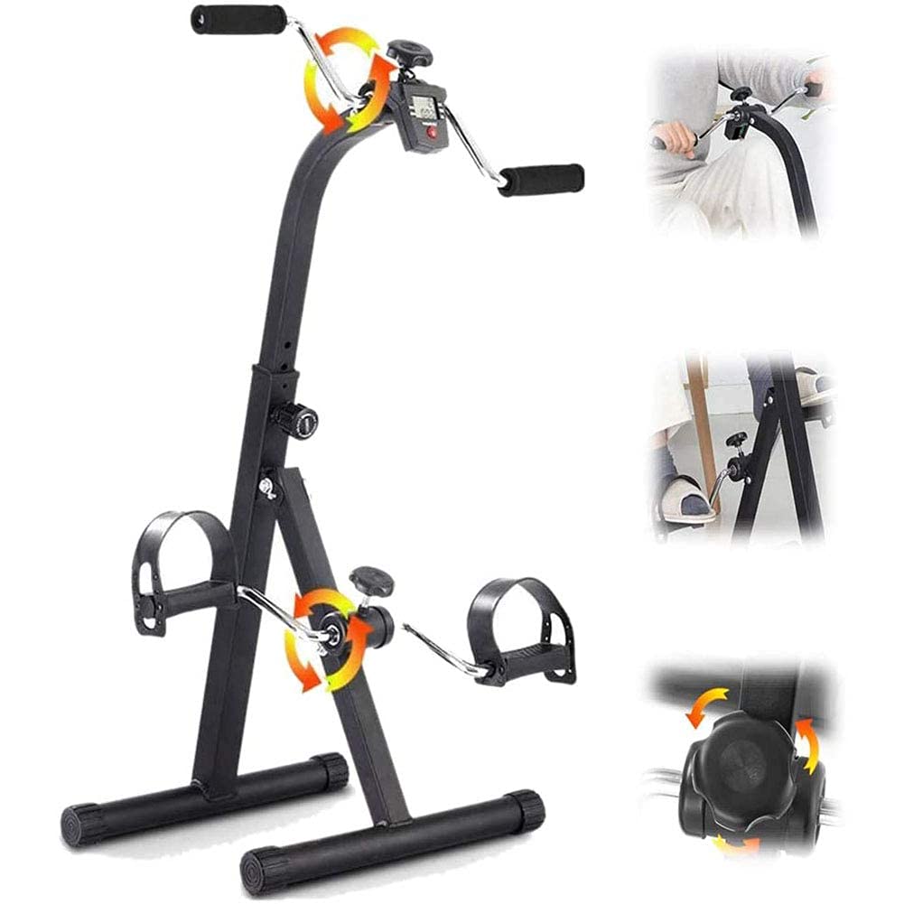 Pedaliera Pieghevole per Anziani, Bicicletta Riabilitativa con Monitor LCD, Attrezzatura Fitness per Palestre Domestiche, Cyclette per Esercizi di Riabilitazione DEG