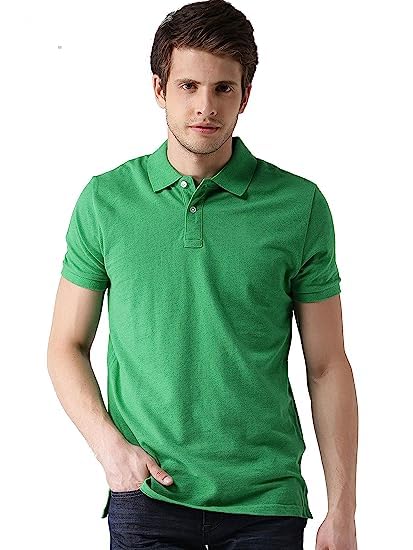 Image of KEOTI Poly Cotton(Mattey) Collar Neck Half Sleeves Tshirt for Men & Boys (Pack of 1), Plain-Regular Fit, Casual Wear, Polo Tees for Daily Use Stylish Comfortable Men's T-Shirt