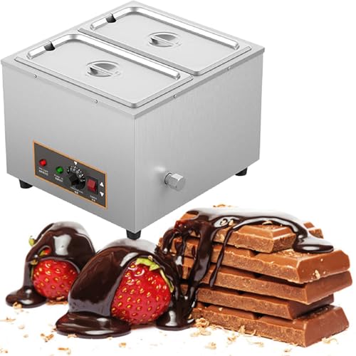 Crisol De Chocolate EléCtrico, MáQuina Para Fundir Chocolate, Acero Inoxidable, Adecuado Para Precalentar Chocolate, Leche Y Café,2Pot-8Kg
