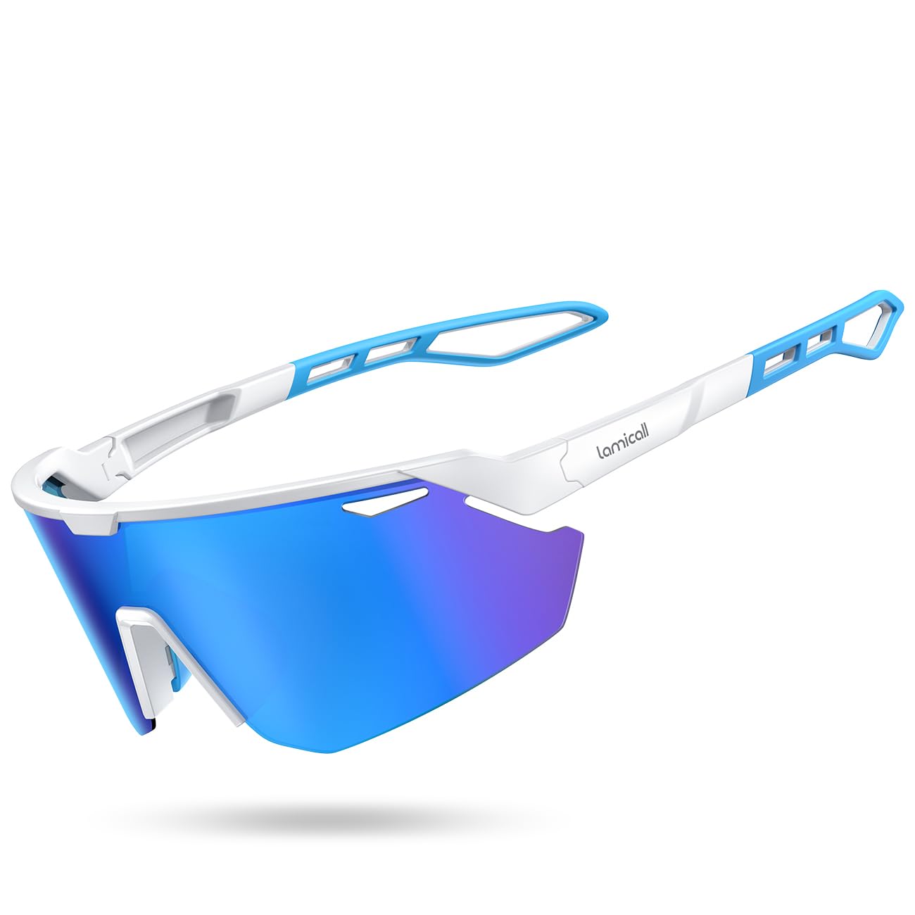 Lamicall Occhiali da Sole Ciclismo Polarizzati, [24g Ultraleggero] Anti-UV400, TR90-Telaio, Nasello Regolabile, Occhiali da Sole Sportivi per Uomo e Donna, per Pesca/Corsa/Sport all'Aperto