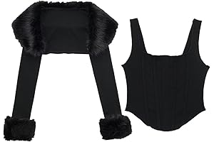 Two-Piece Set Fur Trim Y2k Cardigan Crop Top Fluffy Top Womens Y2k...