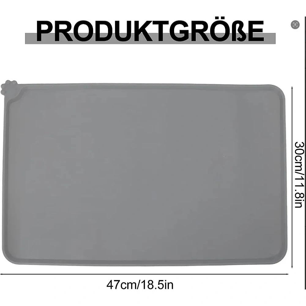 2 sztuki silikonowych podkładek pod miskę dla kotów i psów – podkładka pod miskę dla psa 48 x 30 cm, antypoślizgowa, podkładka i mata na karmę dla kotów, do czystego miejsca na karmę we