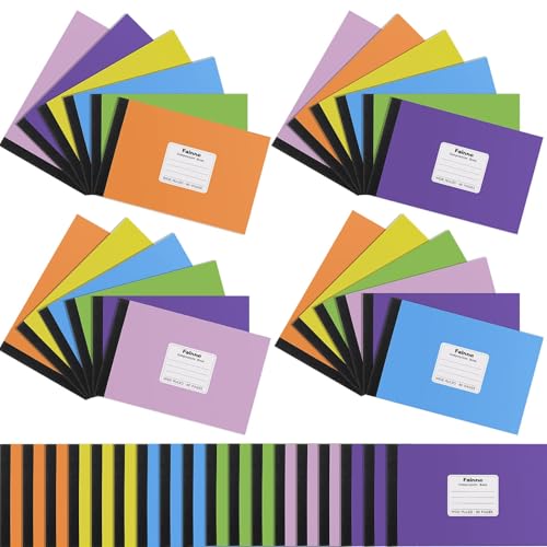 Carnets de composition lignés Fainne lot de 20 petits cahiers 80 pages pour l'université
