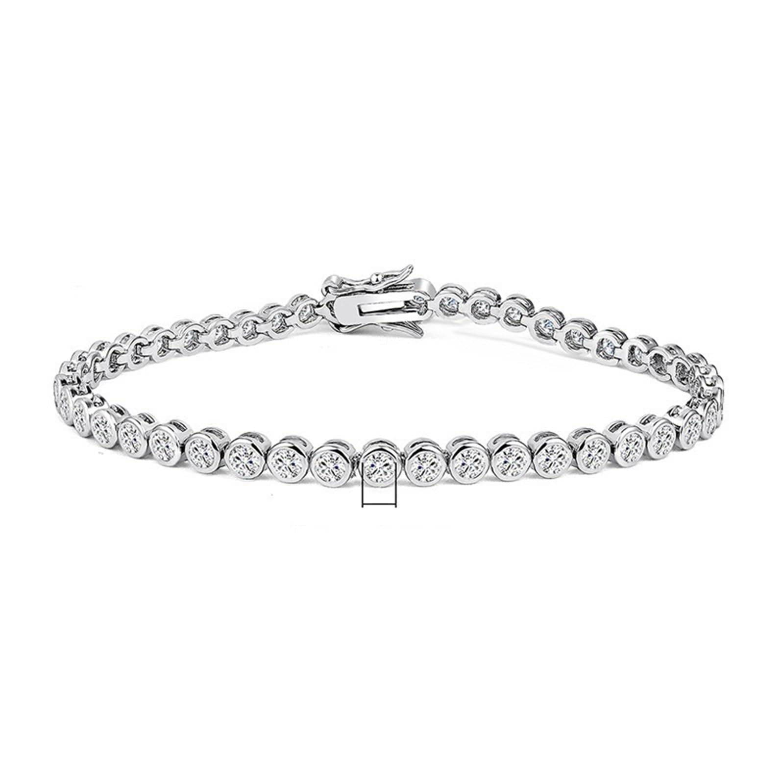 Bracciale rigido con diamanti Braccialetti da matrimonio di fidanzamento in oro rosa for le donne Gioielli tennis for feste sposa per feste e riunioni