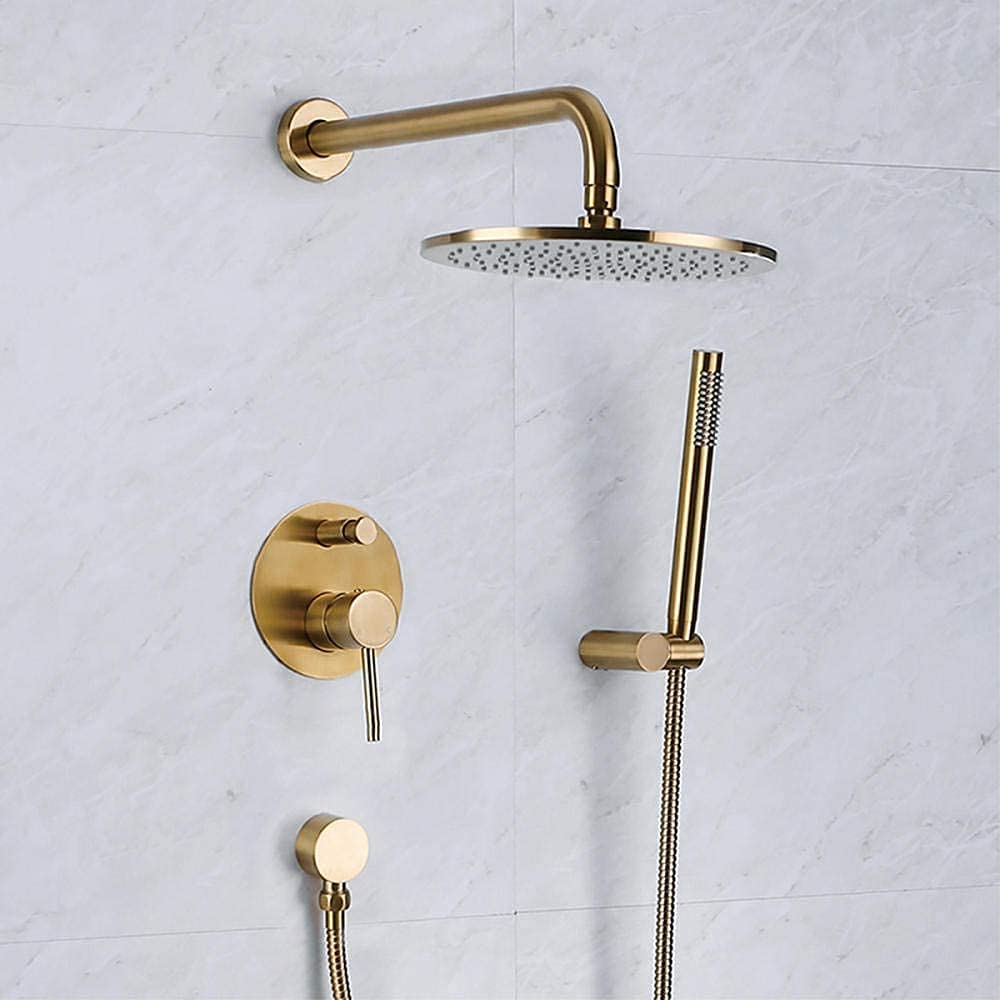 Ensemble de douche dissimulé gold en laiton haut de gamme chic