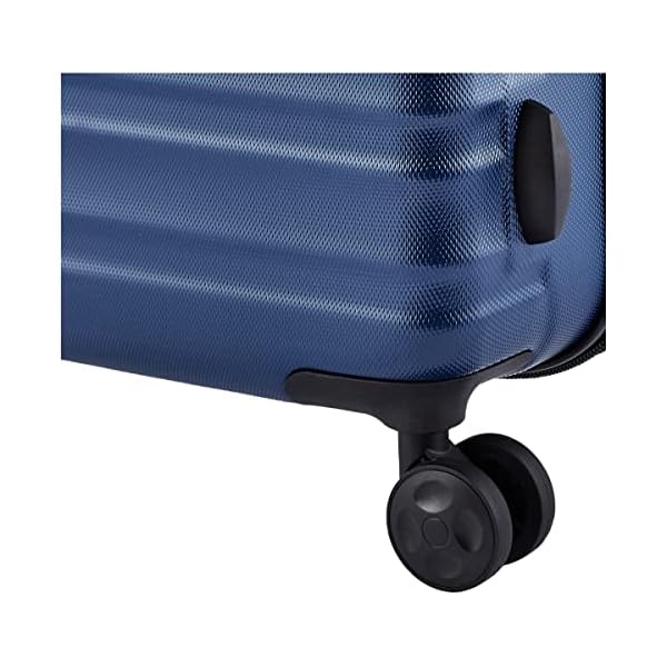Amazon Basics Expandable Hardside Carry On Luggage Suitcase With Wheels 21 Inch Spinner With Four Spinner Wheels And Scratch Resistant Surface Navy Blue
