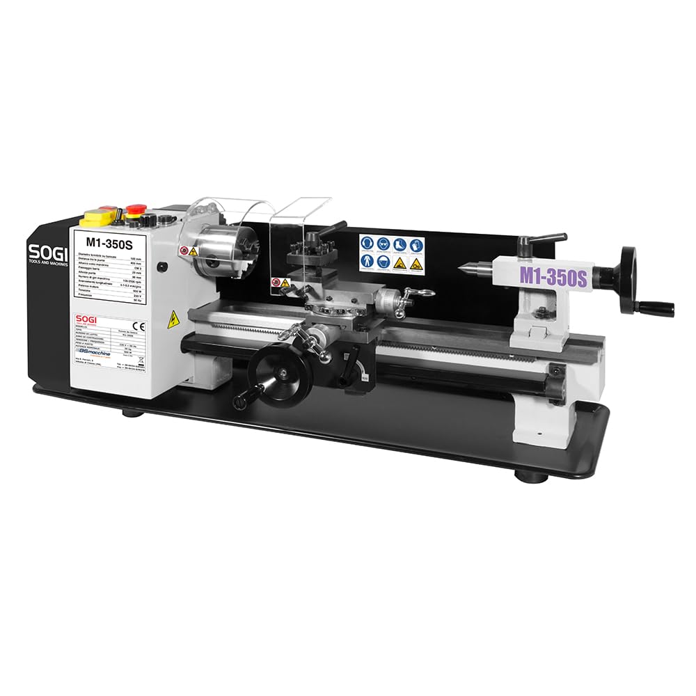 Sogi, M1–350S - Torno de sobremesa de precisión 180 x 350 mm, motor CC paralelo