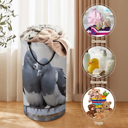 Panier à linge pliable grand modèle imperméable avec poignées pour rangement chambre - 4