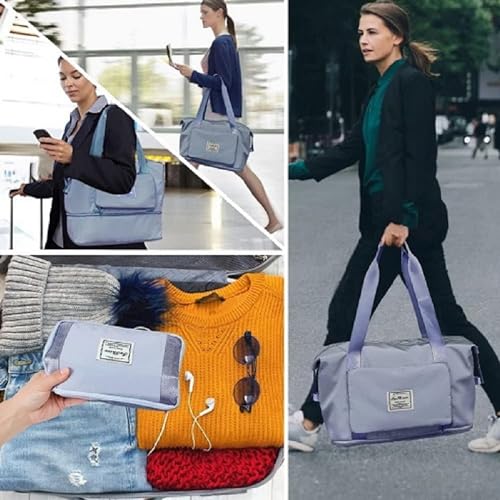 Eranqo Nylon 23 Cms Foldable Duffle Bag for Travelling |Waterproof and Large Travel Bag for Women Luggage | Expandable & Multipurpose Large Capacity Weekender Carry Bag for Women Travel (Multi Colour) 6 51qqGA3U9KL