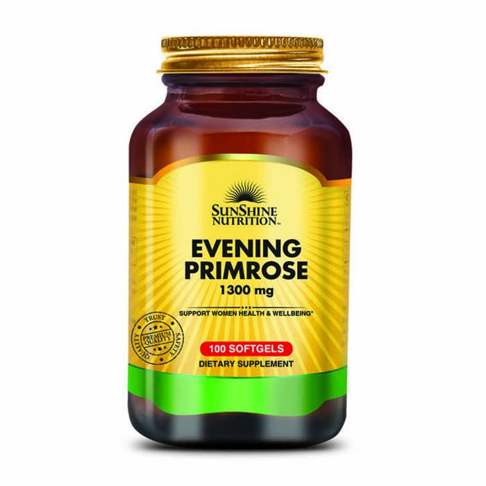 Sunshine Nutrition Evening Primrose Oil 1300mg | 100 Softgels | Womens Health & Hormonal Support | Dietary Supplement