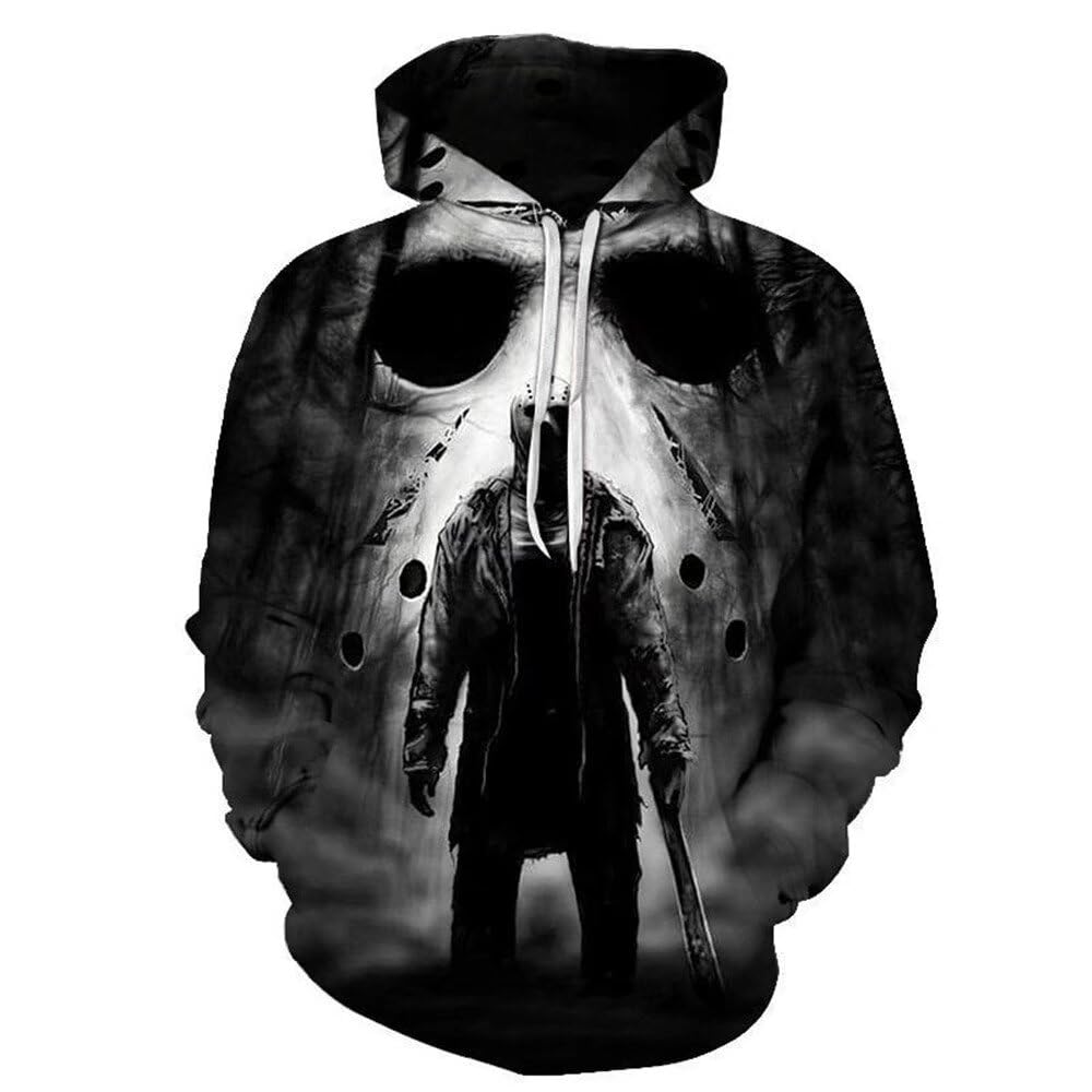 CHLOBLOM Horror Movie Cosplay Hoodie Scary Costume Novelty Jacket Sweatshirt, Color 10, XL